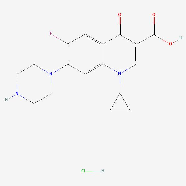 无水盐酸环丙沙​​星的化学结构。必须确认所提供材料的水合状态。